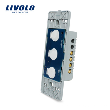 Livraison Gratuite Livolo US Power Interrupteur Tactile Murale Électrique Sans Panneau De Verre 3 gangs 1 voie avec indicateur LED VL-C503